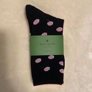 🌸 kate spade 3 Pair Crew Socks with Pink Polka Dots, Pink, White